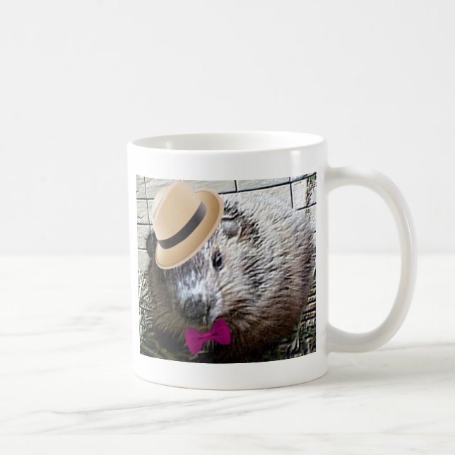 Niedlicher Waldmurmeltier-Cartoon! Kaffeetasse (Rechts)