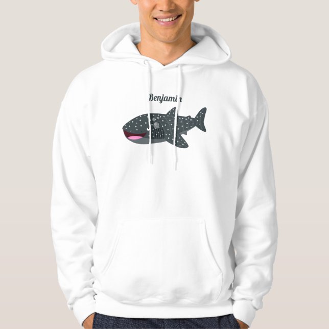 Niedlicher Walhai-Happy Cartoon-Abbildung Hoodie (Vorderseite)