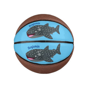 Niedlicher Walhai-Happy Cartoon-Abbildung Mini Basketball