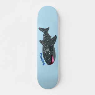 Niedlicher Walhai-Happy Cartoon-Abbildung Skateboard