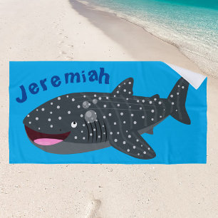 Niedlicher Walhai-Happy Cartoon-Abbildung Strandtuch