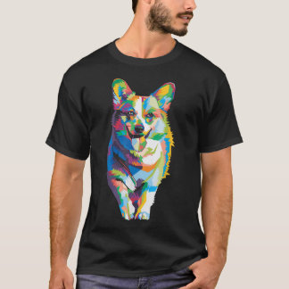 Niedlicher walisischer Corgi Dog Geometrischer Reg T-Shirt