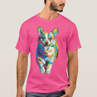 Niedlicher walisischer Corgi Dog Geometrischer Reg T-Shirt