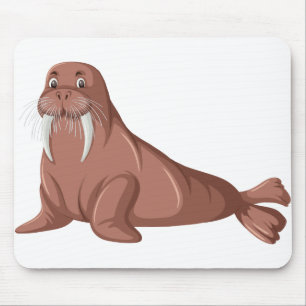Niedlicher Walrocartoon-Charakter Mousepad