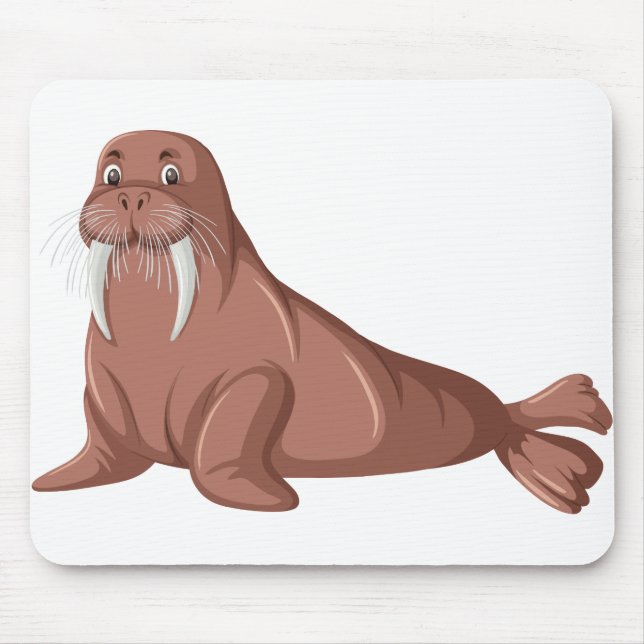Niedlicher Walrocartoon Mousepad (Vorne)