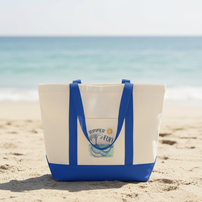 Niedlicher Walsommer Tragetasche (beach bag with little whale)