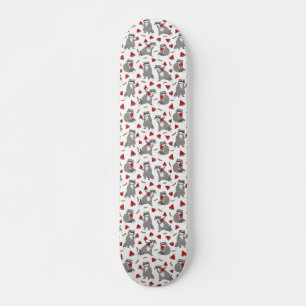 Niedlicher Waschbär mit Wassermelone Skateboard