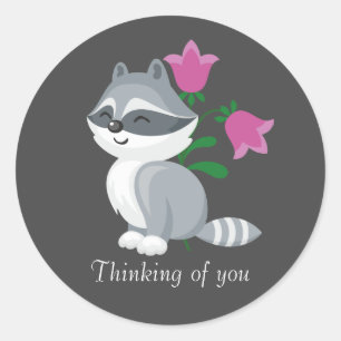 niedlicher Waschbär Runder Aufkleber