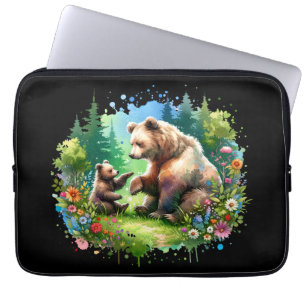 Niedlicher Wasserbär und -würfel Laptopschutzhülle