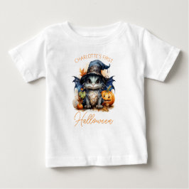 Niedlicher Wasserfarbdrache für das Baby im 1. Hal Baby T-shirt
