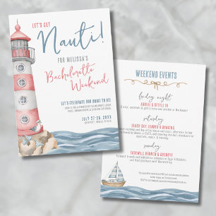 Niedlicher Wasserfarbe Nautischer Junggeselinnen-A Einladung