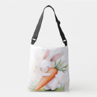 Niedlicher Wasserfarbe-Osterhase mit Karotte