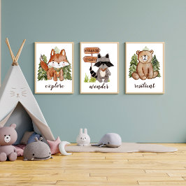 Niedlicher Wasserfarben-Stilbär und Textname der B Poster