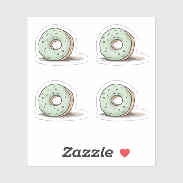 Niedlicher WasserfarbenDonut Aufkleber (Blatt)