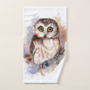 Niedlicher Wasserfarbenfroher Vogel Handtuch