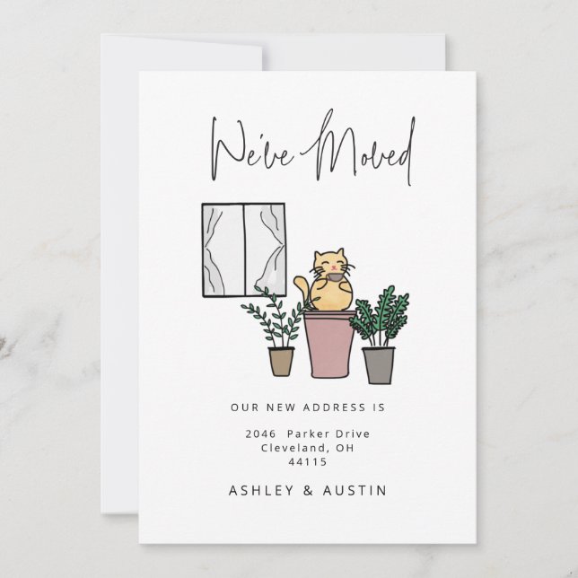 Niedlicher Wasserfarbenkatze Spaß, den wir uns mit Ankündigung (Vorderseite)