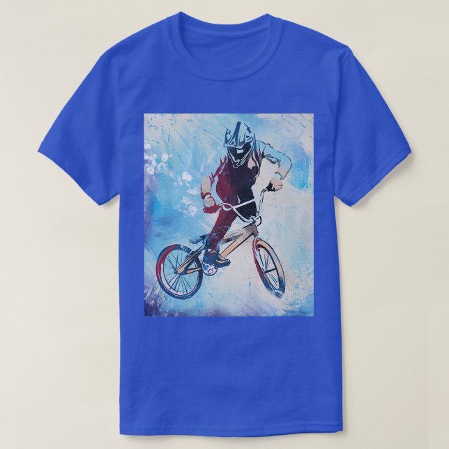 Niedlicher Wasserfarbenradständer für Biker Farbvo T-Shirt (Design vorne)