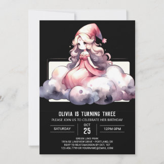 Niedlicher Watercolor-Assistent zum Geburtstag Einladung