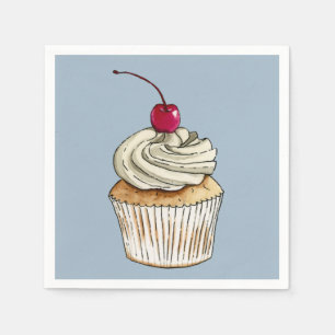 Niedlicher Watercolor-Gekritzel-kleiner Kuchen Serviette