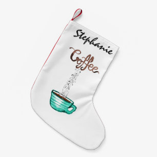 Niedlicher Watercolor-Steamy Schale Kaffee Kleiner Weihnachtsstrumpf