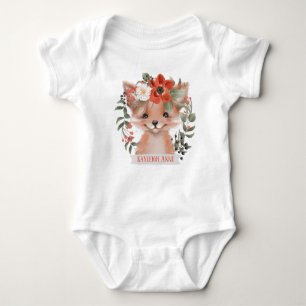 Niedlicher Watercolor-WaldbabyFox Baby Strampler