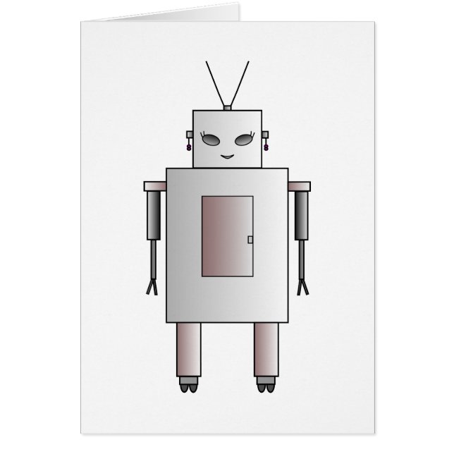 Niedlicher weiblicher Roboter-Vintages Retro (Vorne)