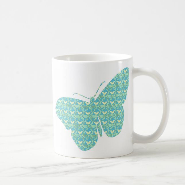Niedlicher weiblicher Schmetterling Tasse (Rechts)