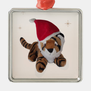 Niedlicher weicher Spielzeug-Tiger in der Ornament Aus Metall