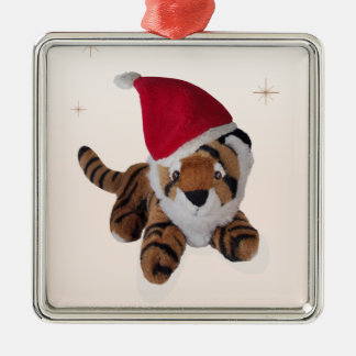 Niedlicher weicher Spielzeug-Tiger in der Ornament Aus Metall