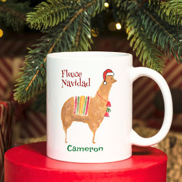 Niedlicher Weihnachten Alpaca Personalisierter Tie Kaffeetasse