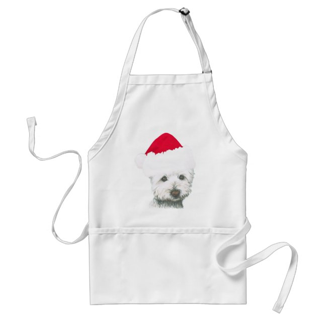 Niedlicher WeihnachtenWestie Hund Schürze (Vorne)