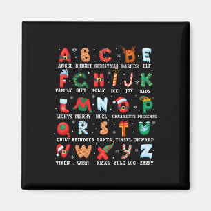 Niedlicher Weihnachts Alphabet Kindergarten Kinder Magnet