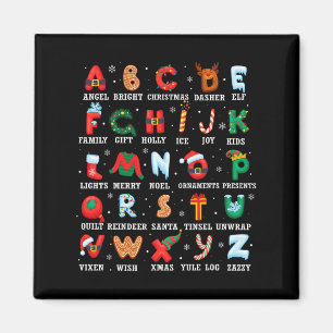 Niedlicher Weihnachts Alphabet Kindergarten Kinder Magnet