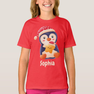 Niedlicher Weihnachts-Feierabend Pinguin Custom Mä T-Shirt