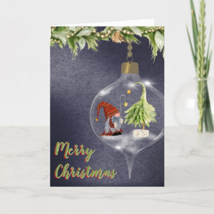 Niedlicher Weihnachts-Genom in einer Bulle Feiertagskarte