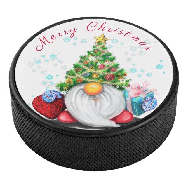 Niedlicher Weihnachts-Gnome-Hockey-Puck Eishockey Puck (3/4)