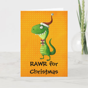 Niedlicher Weihnachts-T-Rex Feiertagskarte