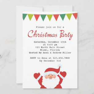 Niedlicher Weihnachts- und Weihnachtsfest - Party Einladung