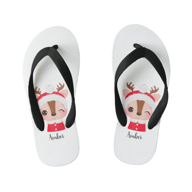 Niedlicher Weihnachts-Weihnachtsmeister Kinderbadesandalen (Fußbett)