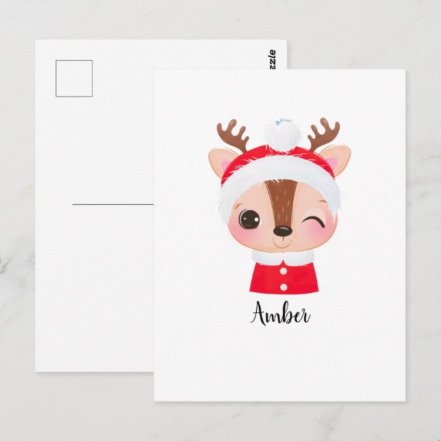 Niedlicher Weihnachts-Weihnachtsmeister Postkarte (Vorne/Hinten)