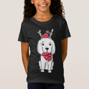 Niedlicher Weihnachts-Welpe-Weihnachtsoutfit-Hund  T-Shirt