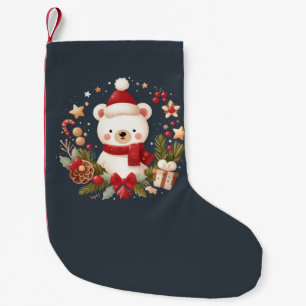 Niedlicher Weihnachts-/Winterbär im Keim Kleiner Weihnachtsstrumpf