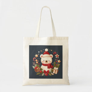 Niedlicher Weihnachts-/Winterbär im Keim Tragetasche