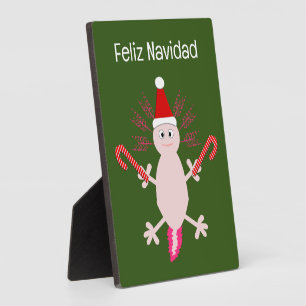 Niedlicher WeihnachtsAxolotl Custom Fotoplatte