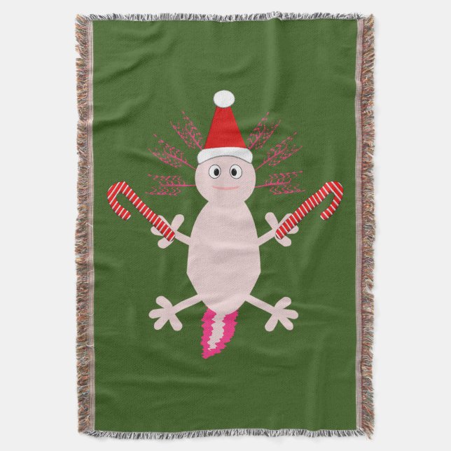 Niedlicher WeihnachtsAxolotl Decke (Vorderseite Vertikal)