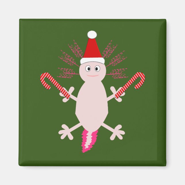 Niedlicher WeihnachtsAxolotl Magnet (Vorne)