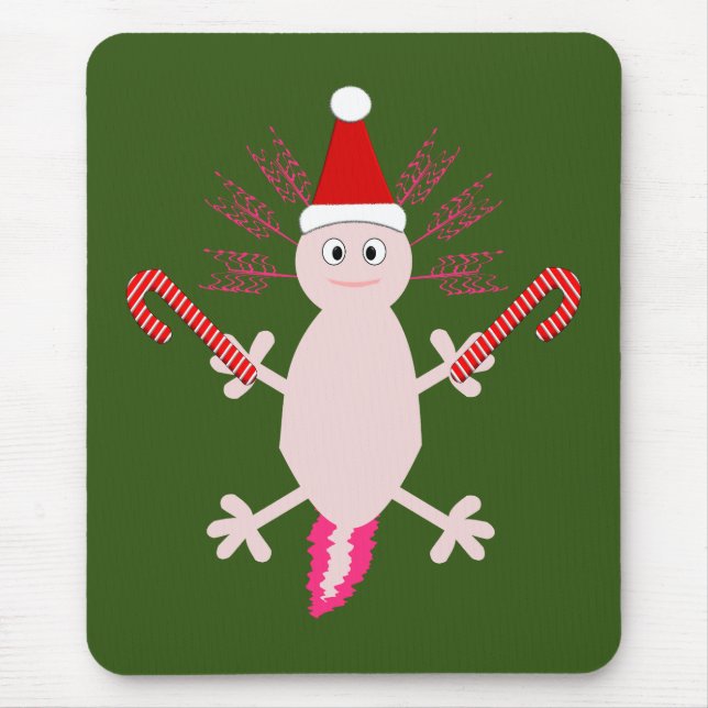 Niedlicher WeihnachtsAxolotl Mousepad (Vorne)