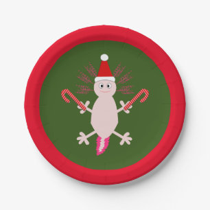 Niedlicher WeihnachtsAxolotl Pappteller