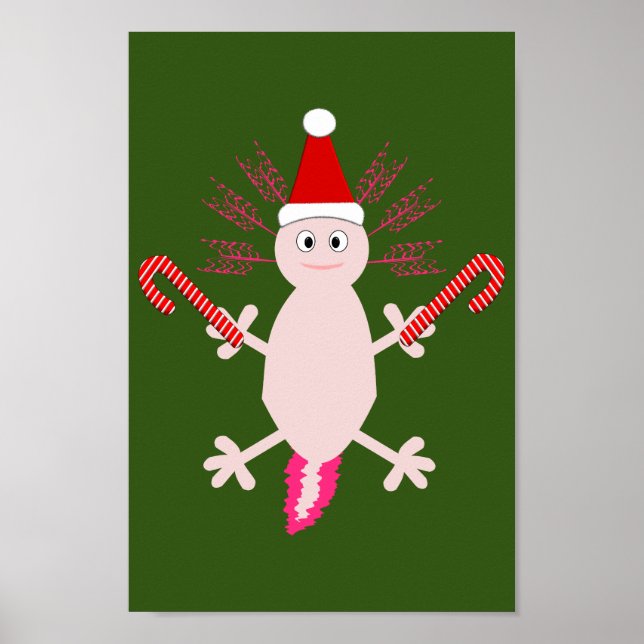 Niedlicher WeihnachtsAxolotl Poster (Vorne)