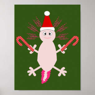 Niedlicher WeihnachtsAxolotl Poster